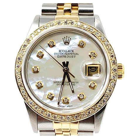 rolex datejust with diamond bezel &